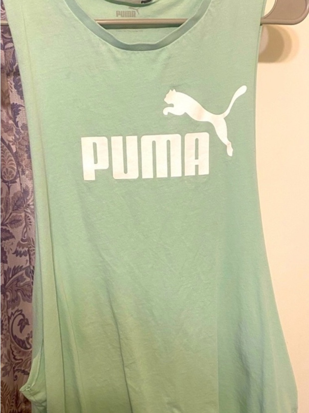 PUMA Mint Green Cut Off Tank Top - Excellent Condition!